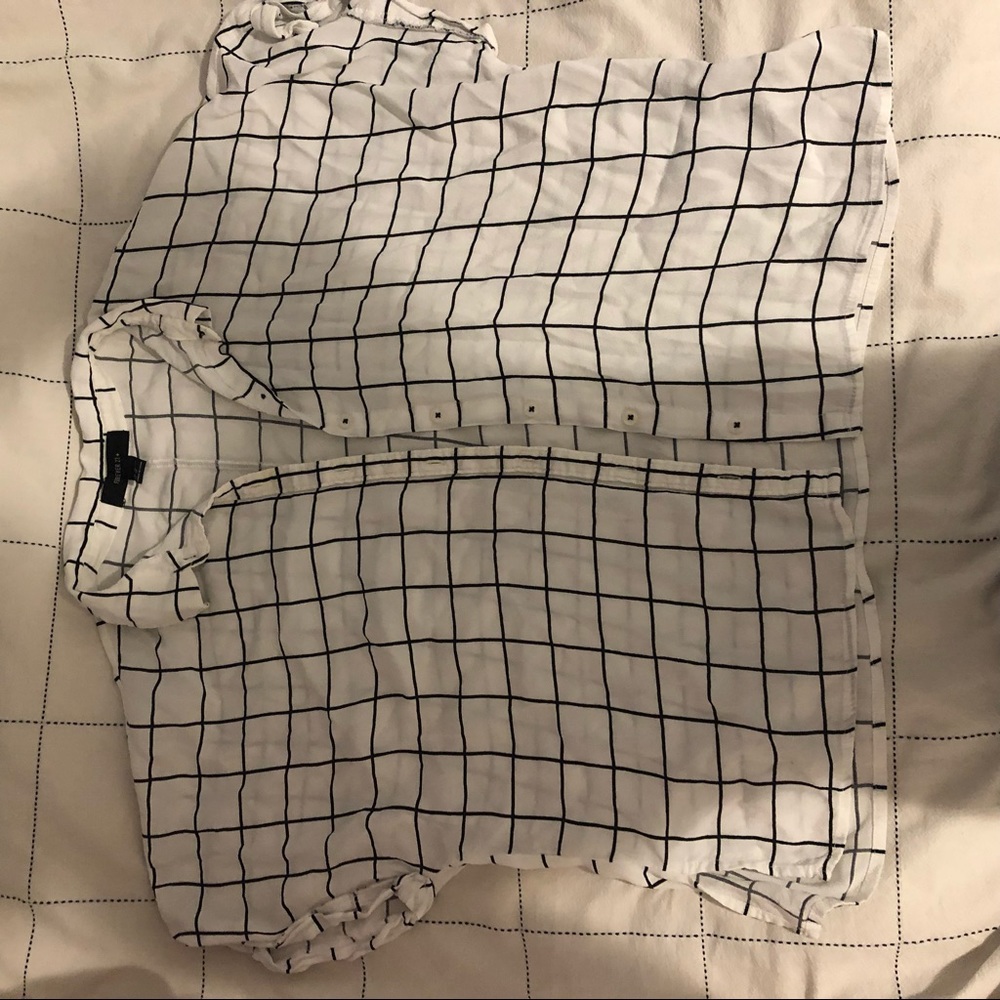 Black and white square blouse
